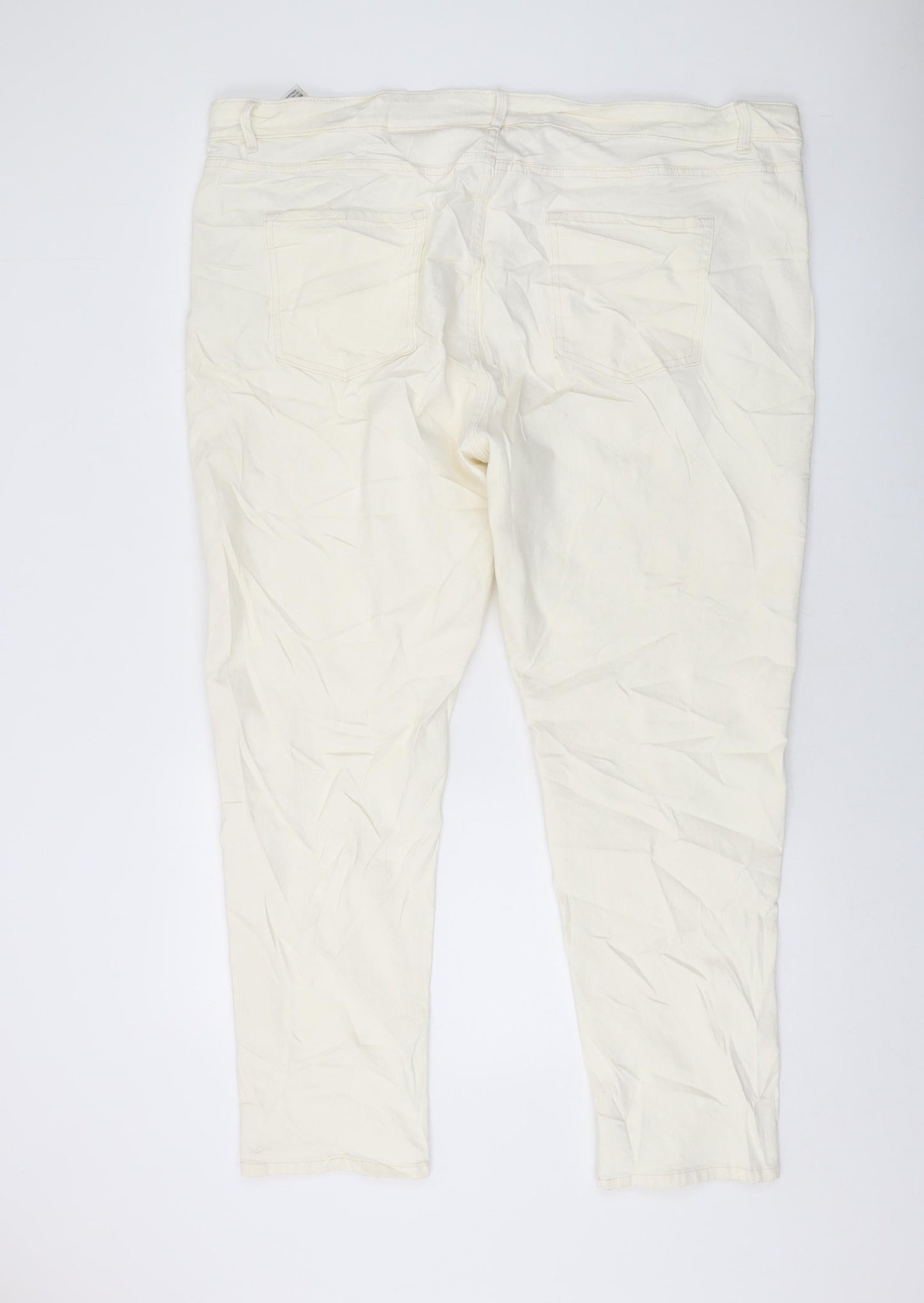 Womens UK Size 24 Marks and Spencer Regular Fit Mom Ivory Jeans