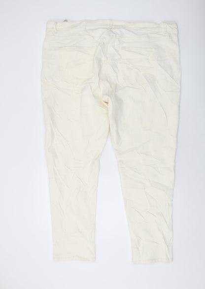 Womens UK Size 24 Marks and Spencer Regular Fit Mom Ivory Jeans