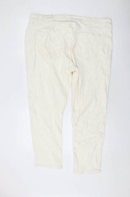 Womens UK Size 22 Marks and Spencer Slim Fit Mom Ivory Jeans