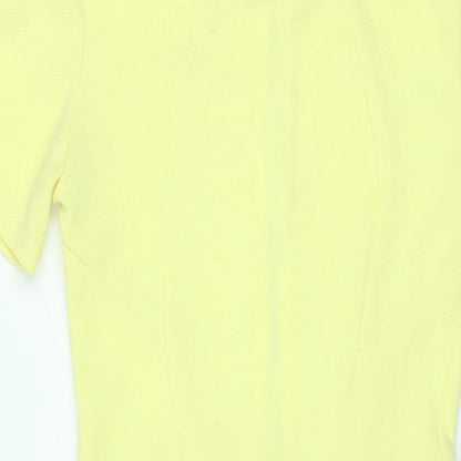 Therapy Womens Yellow Polyester Shift Size 10 Round Neck Zip