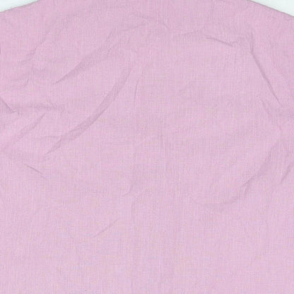 EWM Womens Pink Polyester Basic Blouse Size 12 Collared - Embroidered Detail