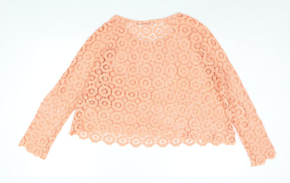Jolie Moi Womens Pink Cotton Basic Blouse Size M Round Neck - Size M-L