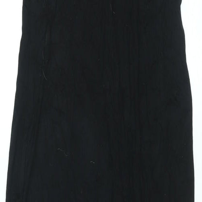 PRETTYLITTLETHING Womens Black Viscose Maxi Size 10 Round Neck Pullover - Back Slit