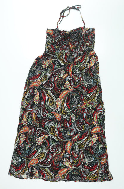 Marks and Spencer Womens Multicoloured Paisley Viscose Maxi Size 14 Halter Pullover