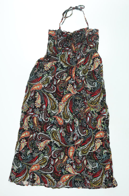 Marks and Spencer Womens Multicoloured Paisley Viscose Maxi Size 14 Halter Pullover