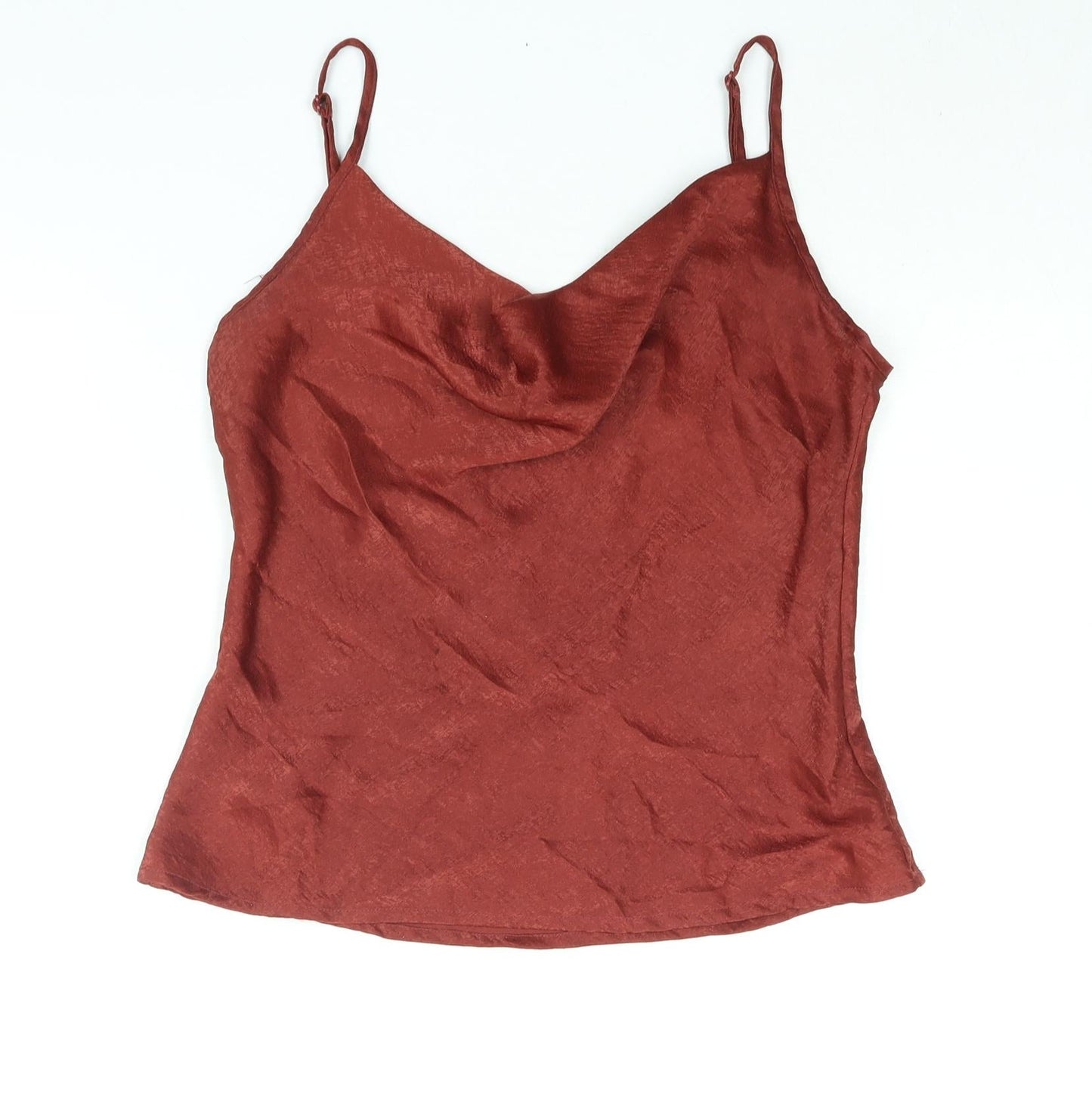 Womens UK Size 10 PRETTYLITTLETHING Red Camisole Blouse