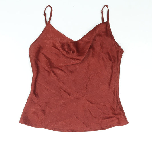 Womens UK Size 10 PRETTYLITTLETHING Red Camisole Blouse