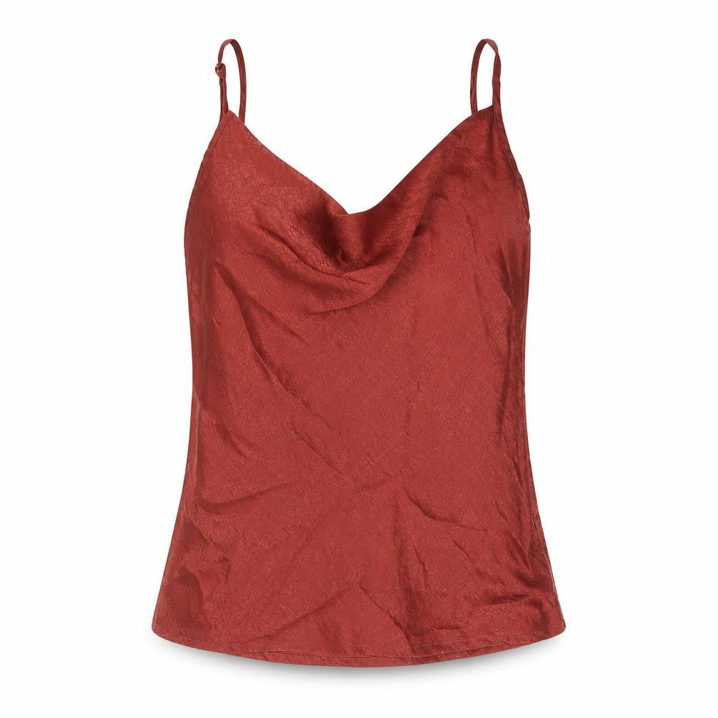 Womens UK Size 10 PRETTYLITTLETHING Red Camisole Blouse