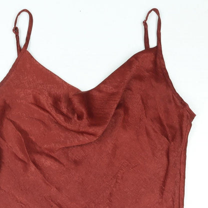 Womens UK Size 10 PRETTYLITTLETHING Red Camisole Blouse