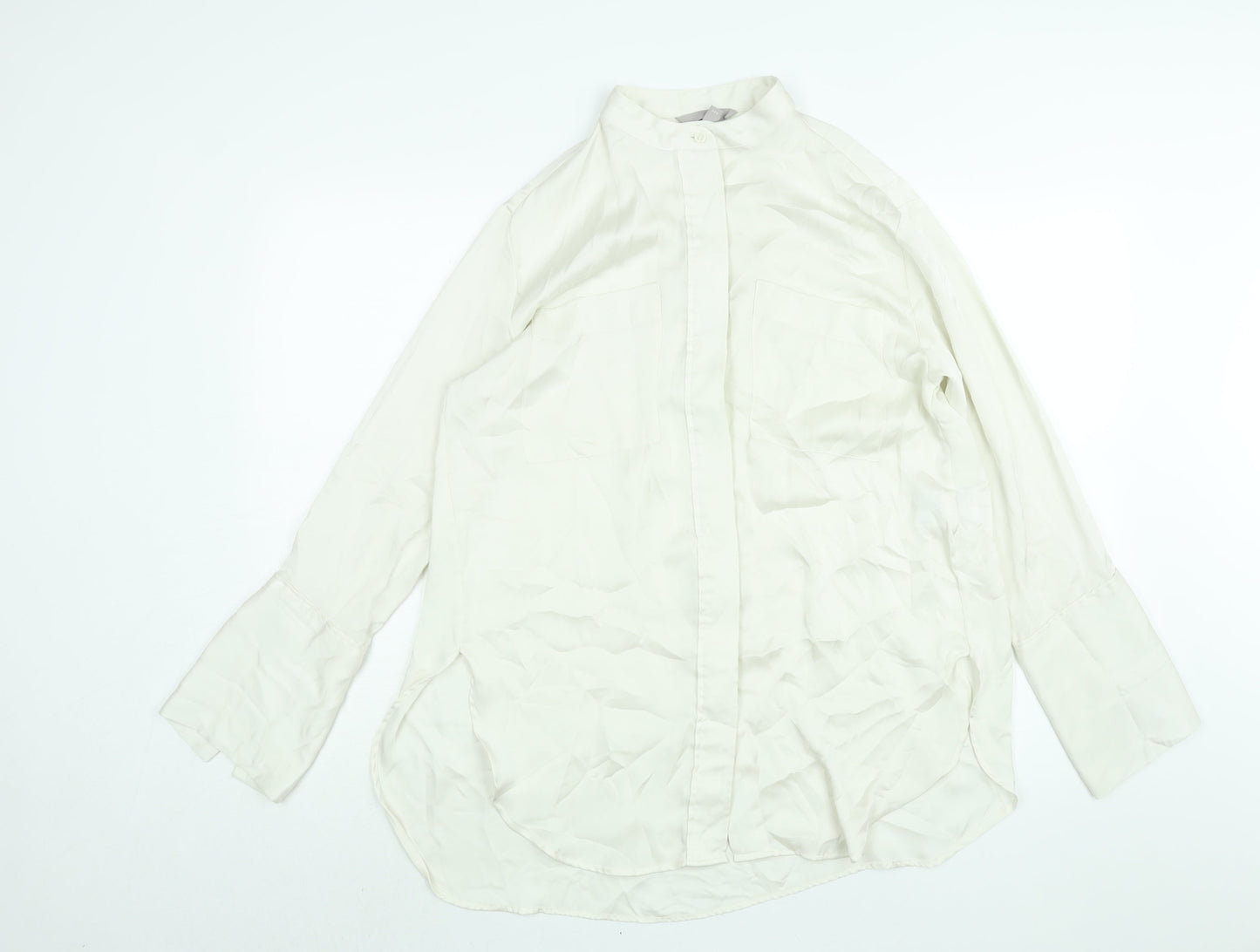 Womens UK Size S H&M Ivory Tunic Blouse