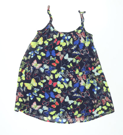 Fire Womens Multicoloured Geometric Polyester A-Line Size S Scoop Neck Pullover - Butterfly Print