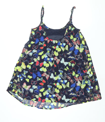Fire Womens Multicoloured Geometric Polyester A-Line Size S Scoop Neck Pullover - Butterfly Print