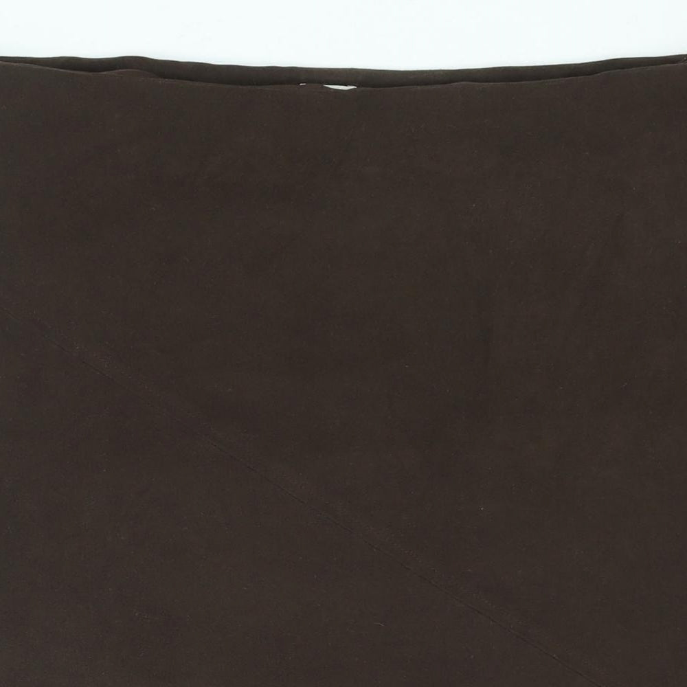 Etam Womens Brown Polyester A-Line Skirt Size 16 Zip