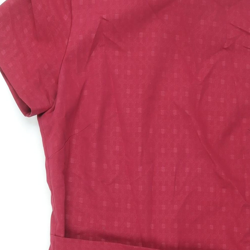 NEXT Womens Pink Polyester Shift Size 12 Round Neck Zip - Belted