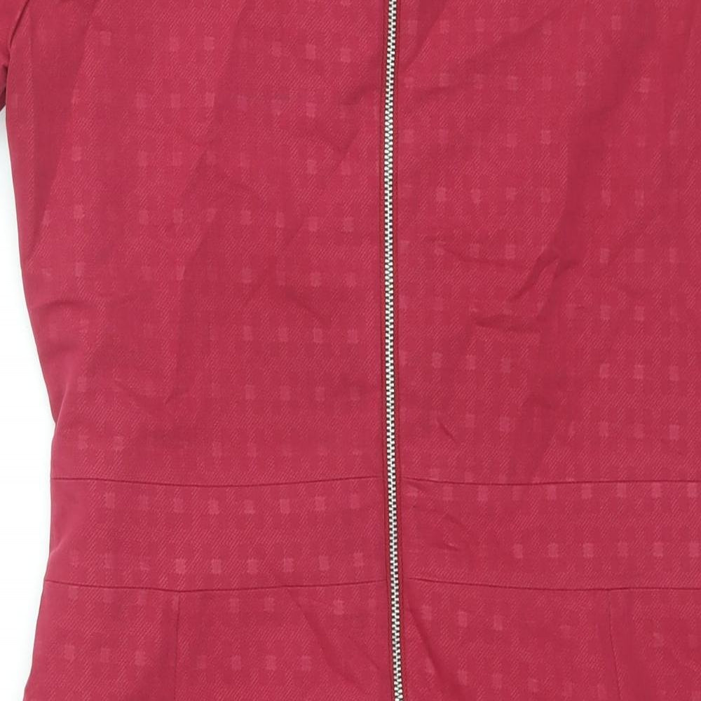NEXT Womens Pink Polyester Shift Size 12 Round Neck Zip - Belted