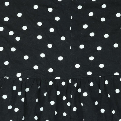 ASOS Womens Black Polka Dot Cotton Shift Size 14 Round Neck Pullover - Smocked