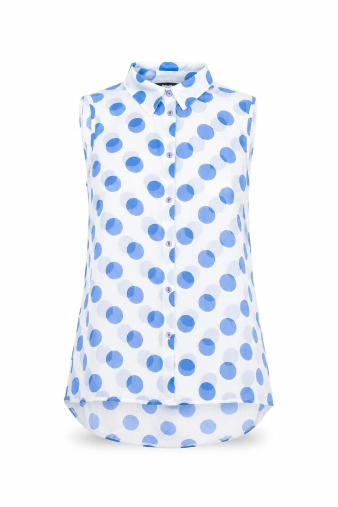 Womens UK Size 10 Roman Blue Basic Blouse