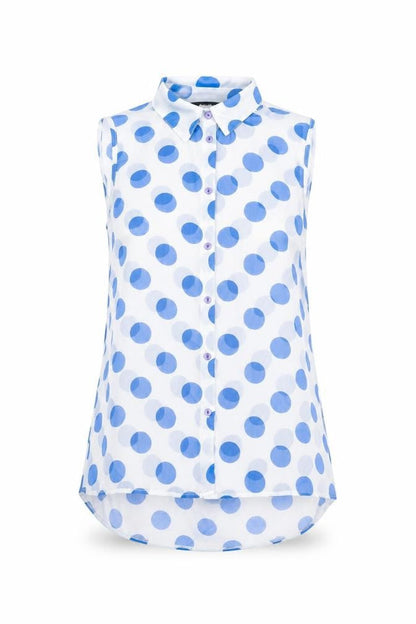 Womens UK Size 10 Roman Blue Basic Blouse