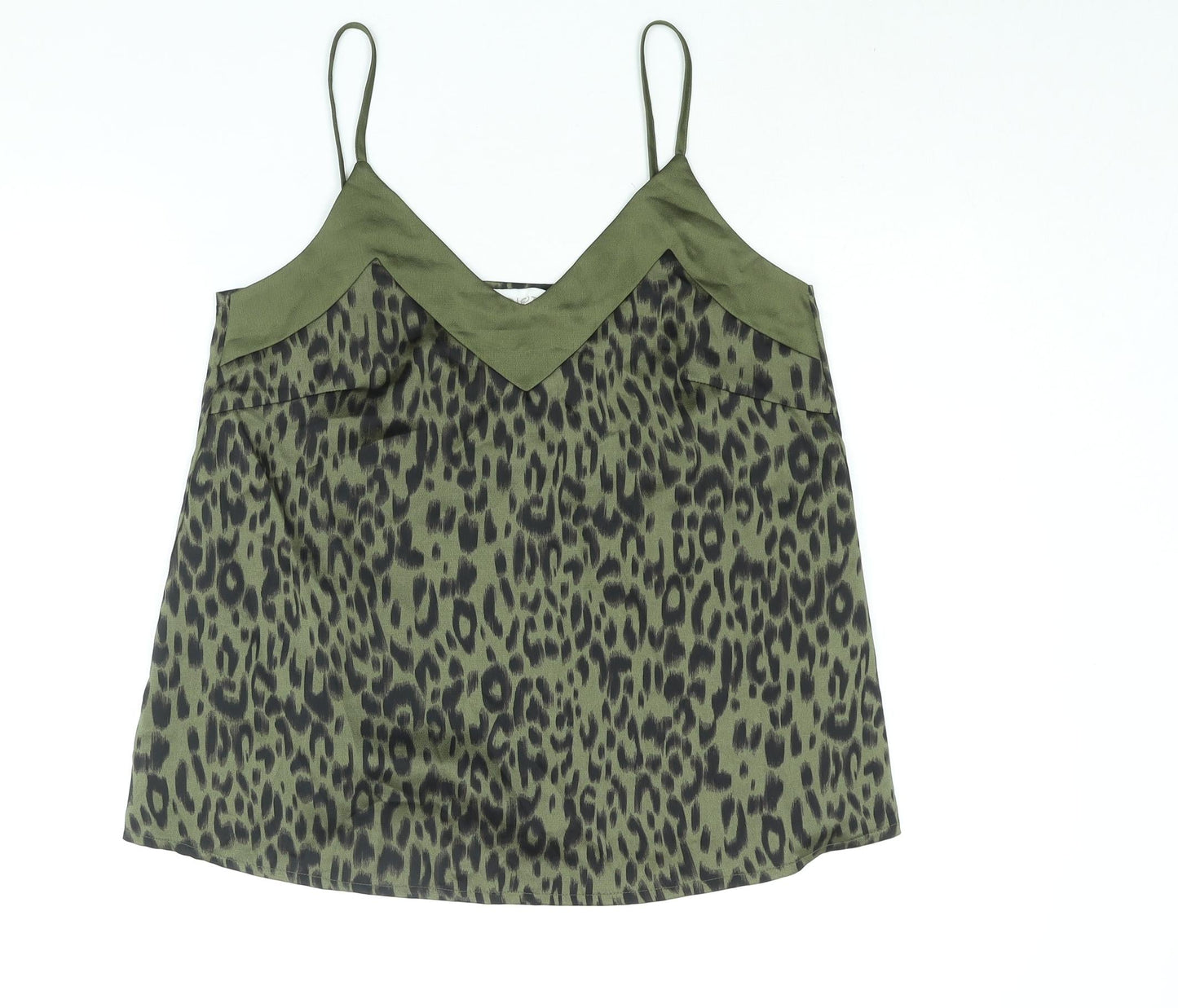 Womens UK Size 10 Apricot Green Camisole Blouse