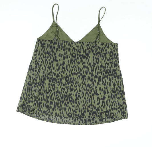 Womens UK Size 10 Apricot Green Camisole Blouse