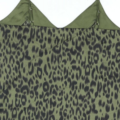 Womens UK Size 10 Apricot Green Camisole Blouse