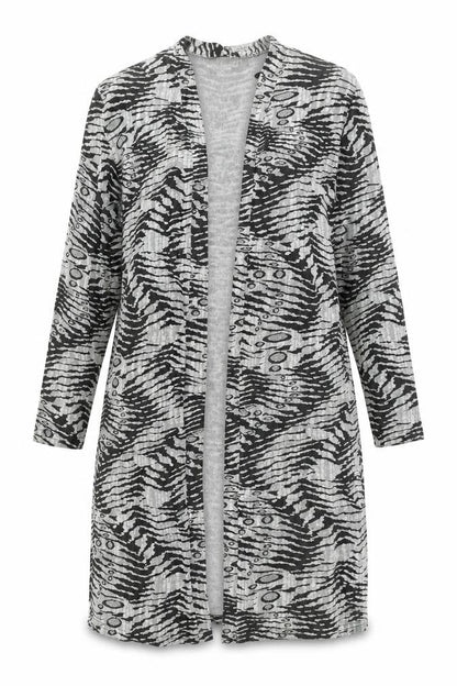 Stephan Womens Black V-Neck Geometric Acetate Cardigan Jumper Size 8