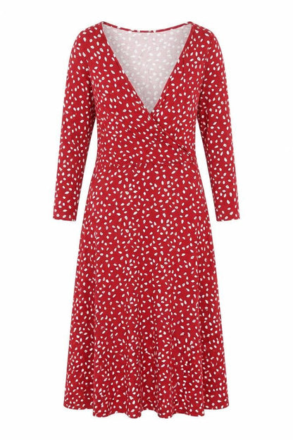 Principles Womens Red Geometric Viscose A-Line Size 14 V-Neck Pullover