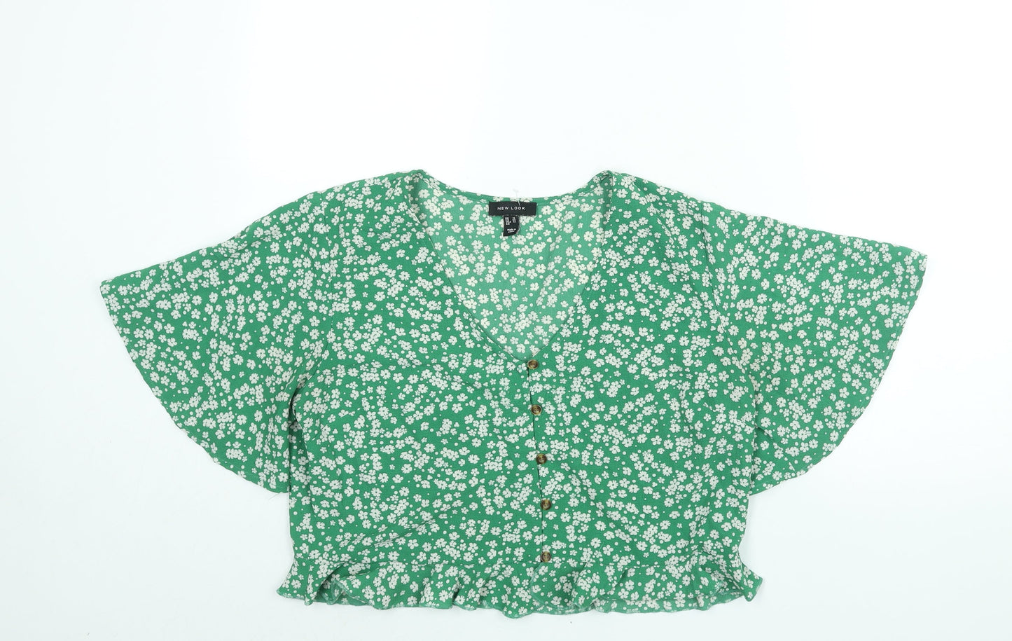 Womens UK Size 16 New Look Green Basic Blouse