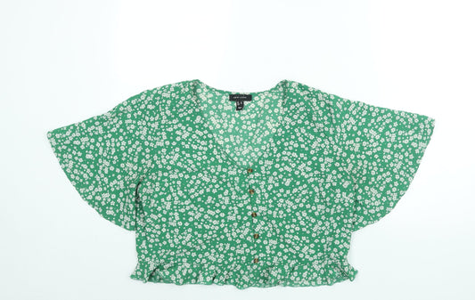 Womens UK Size 16 New Look Green Basic Blouse