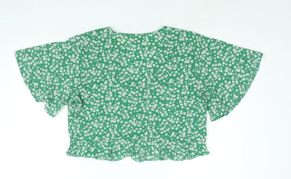 Womens UK Size 16 New Look Green Basic Blouse