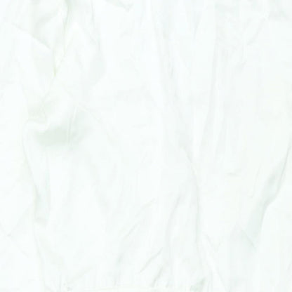 Zara Womens White Polyester Shift Size M V-Neck Zip - Rouched