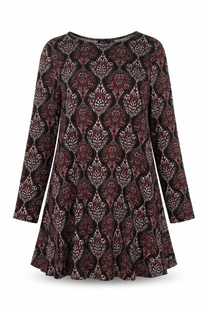Boohoo Womens Multicoloured Geometric Polyester A-Line Size 12 Round Neck Pullover