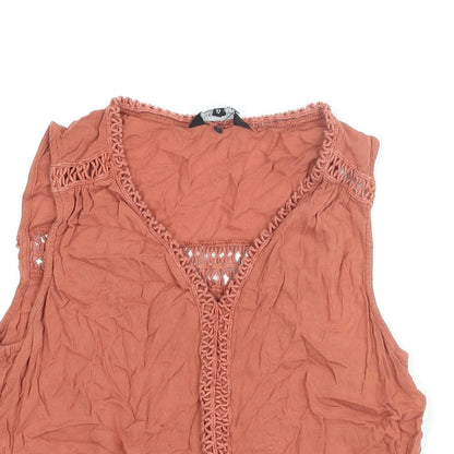 Womens UK Size 12 New Look Brown Camisole Blouse