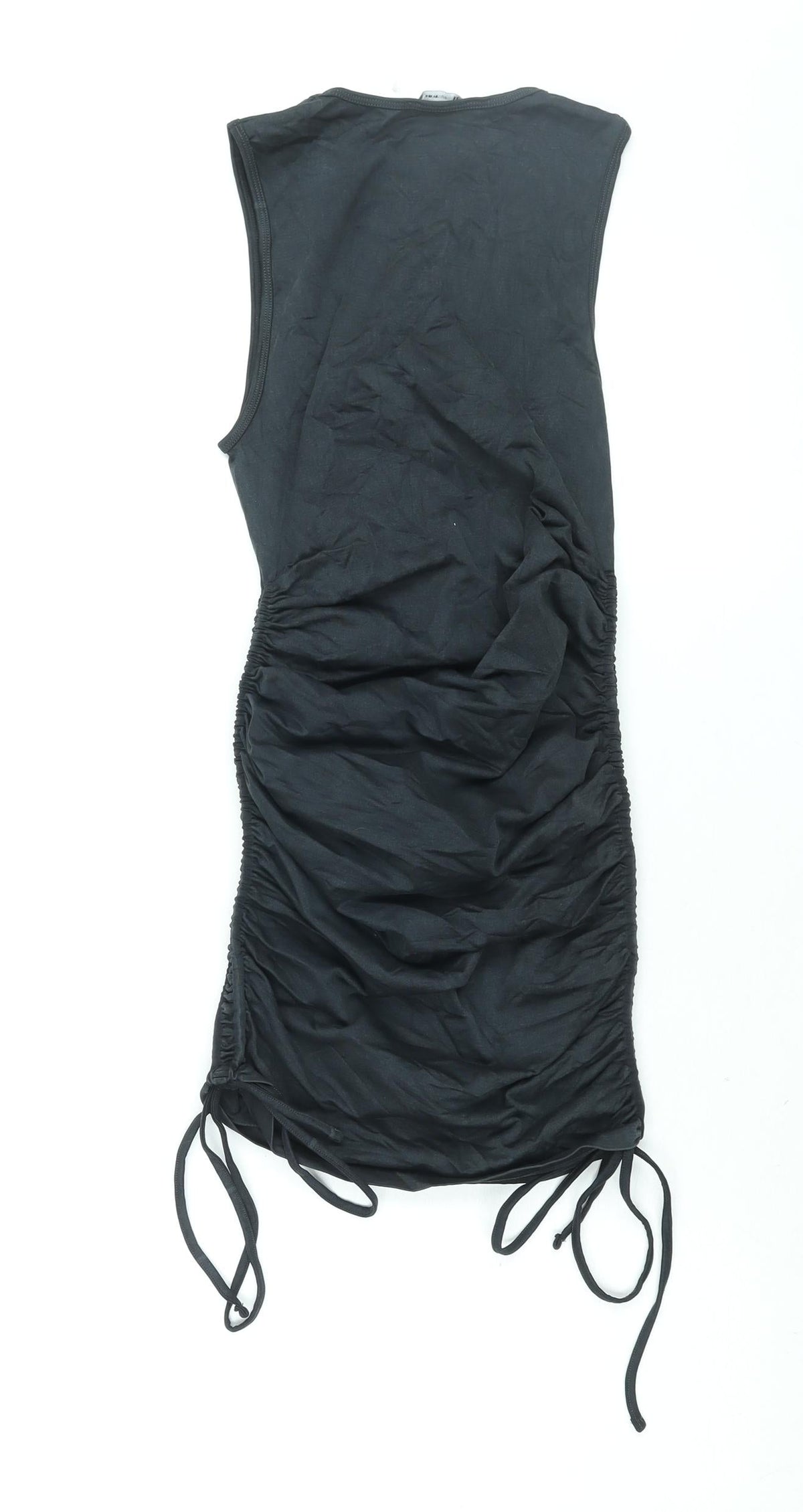 Zara Womens Black Polyamide Mini Size XS Round Neck Pullover - Drawstring