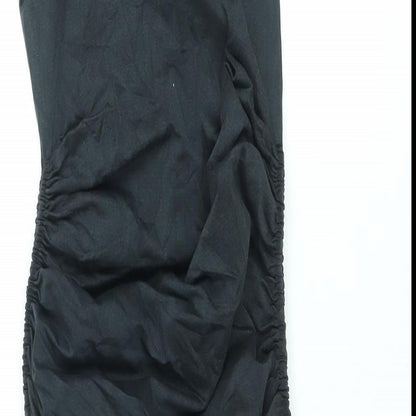 Zara Womens Black Polyamide Mini Size XS Round Neck Pullover - Drawstring