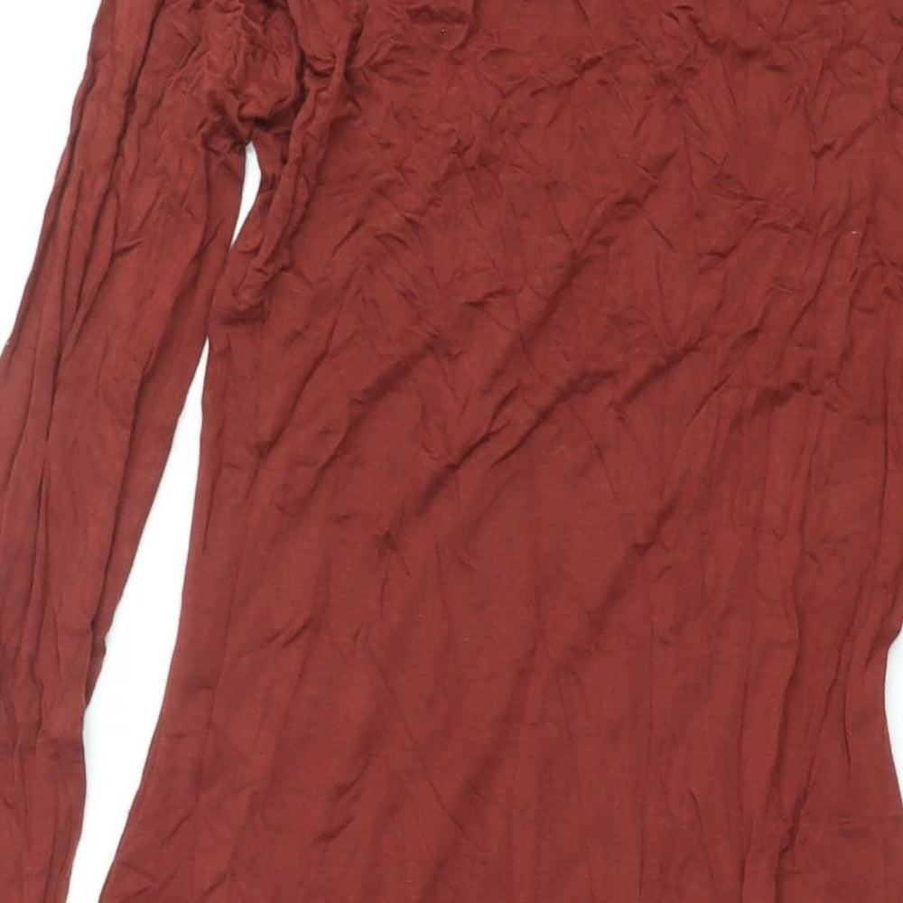 JustFab Womens Brown Viscose Bodycon Size M Off the Shoulder Pullover
