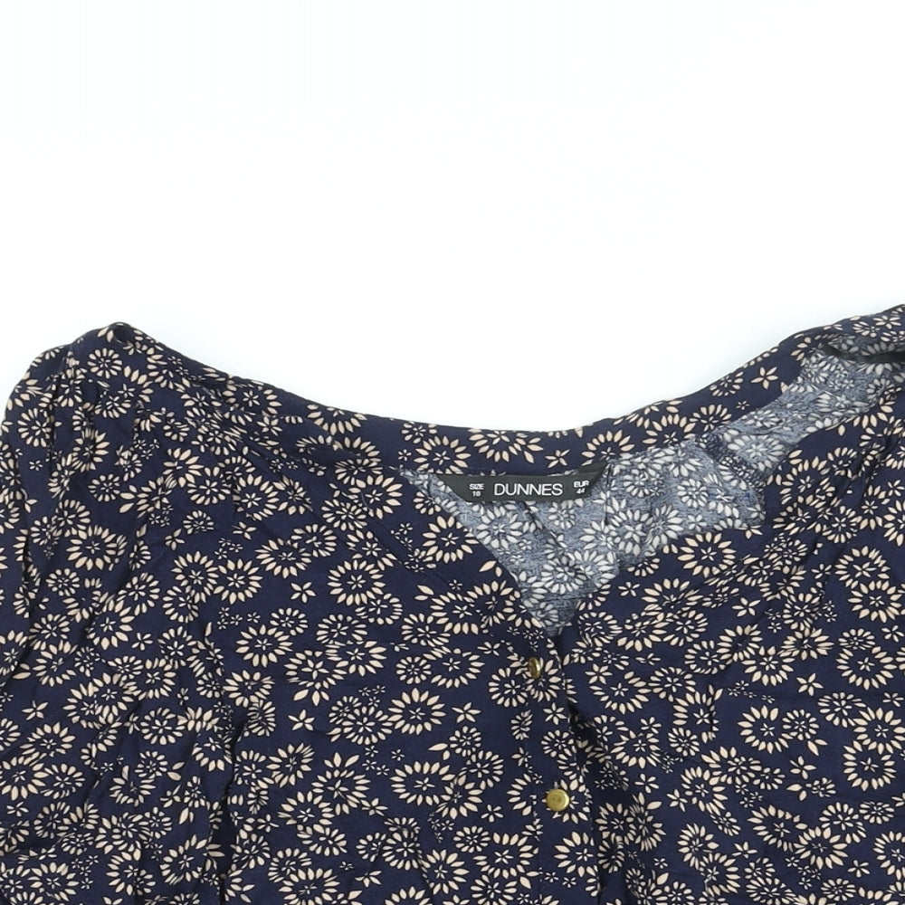 Womens UK Size 16 Dunnes Stores Blue Basic Blouse