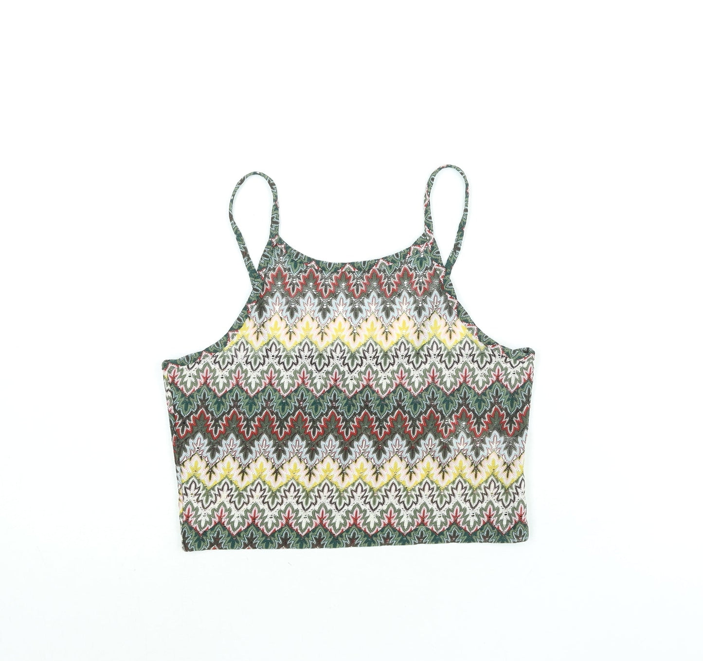 Womens UK Size 10 Topshop Multicoloured Cropped Blouse