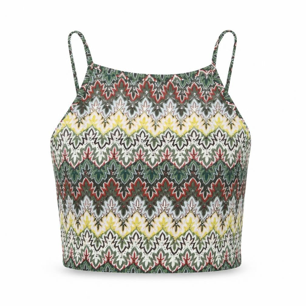 Womens UK Size 10 Topshop Multicoloured Cropped Blouse