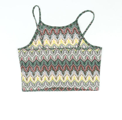 Womens UK Size 10 Topshop Multicoloured Cropped Blouse