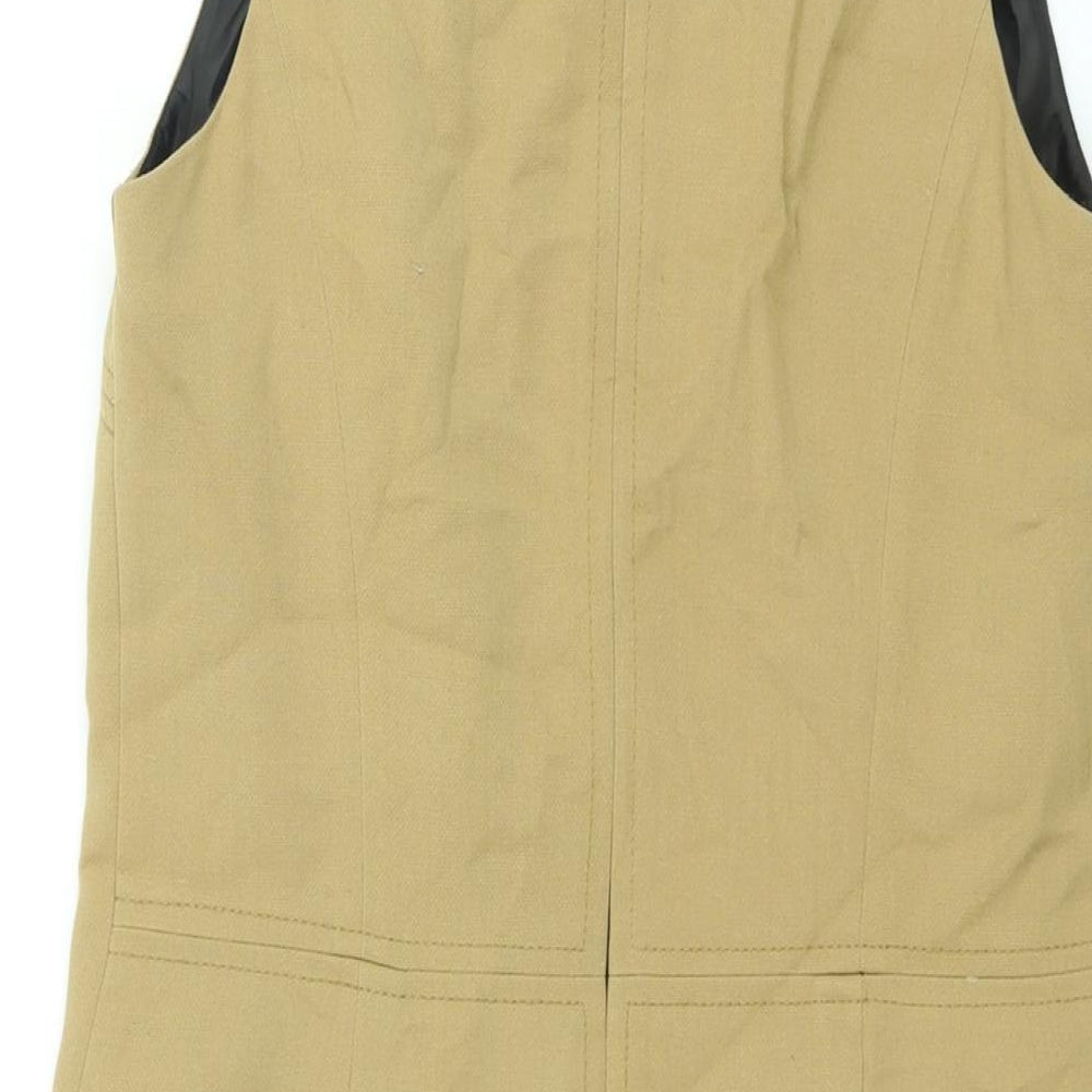 NEXT Womens Brown Polyester Shift Size 8 Round Neck Zip