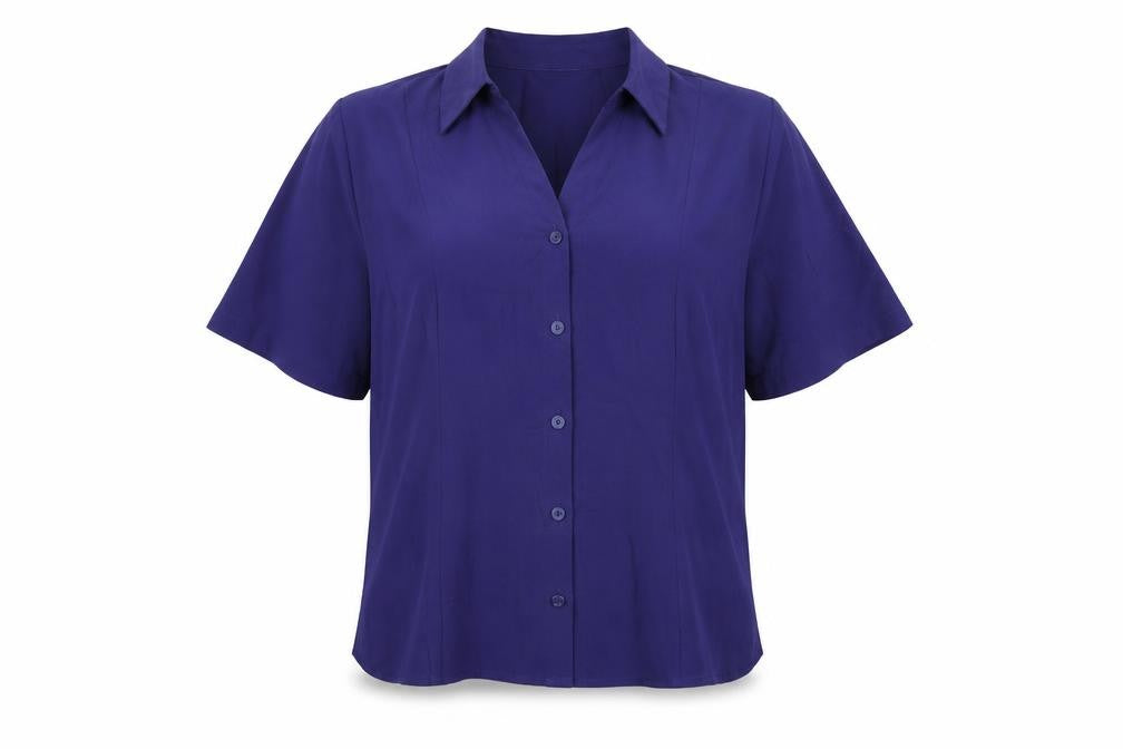 Womens UK Size 16 AMARANTO Purple Basic Button-Up
