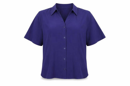Womens UK Size 16 AMARANTO Purple Basic Button-Up