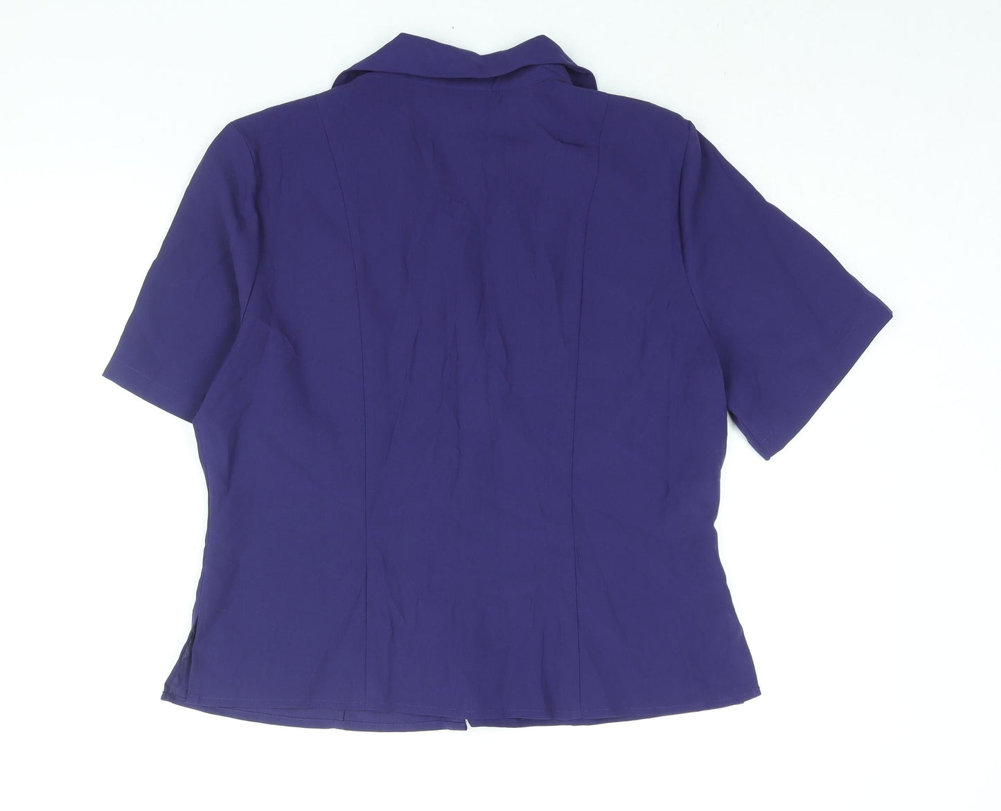 Womens UK Size 16 AMARANTO Purple Basic Button-Up