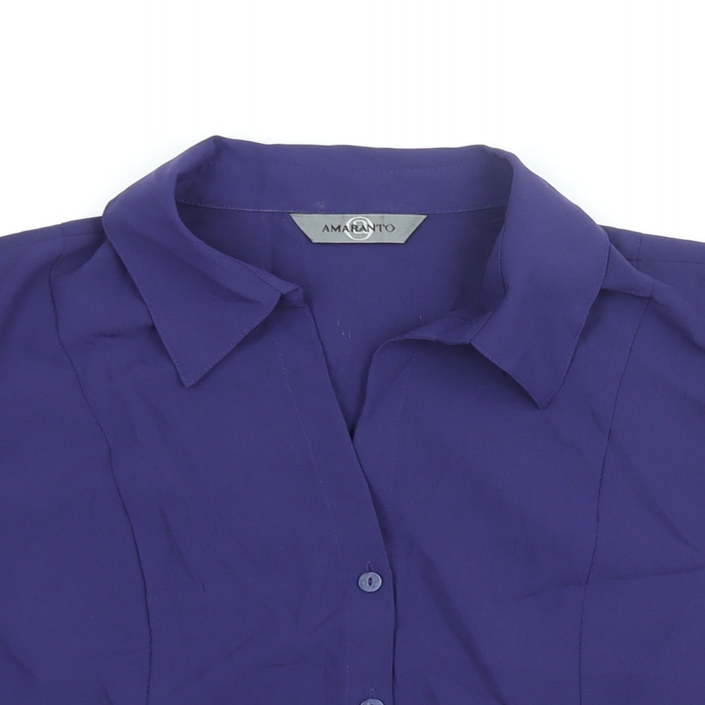 Womens UK Size 16 AMARANTO Purple Basic Button-Up