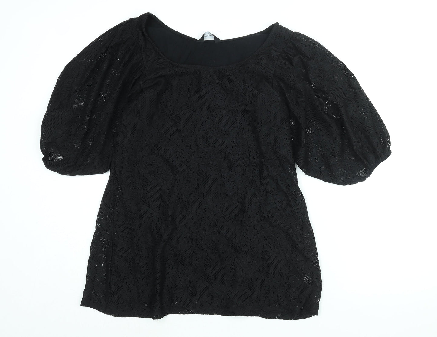 Dorothy Perkins Womens Black Polyester Mini Size 16 Round Neck Pullover