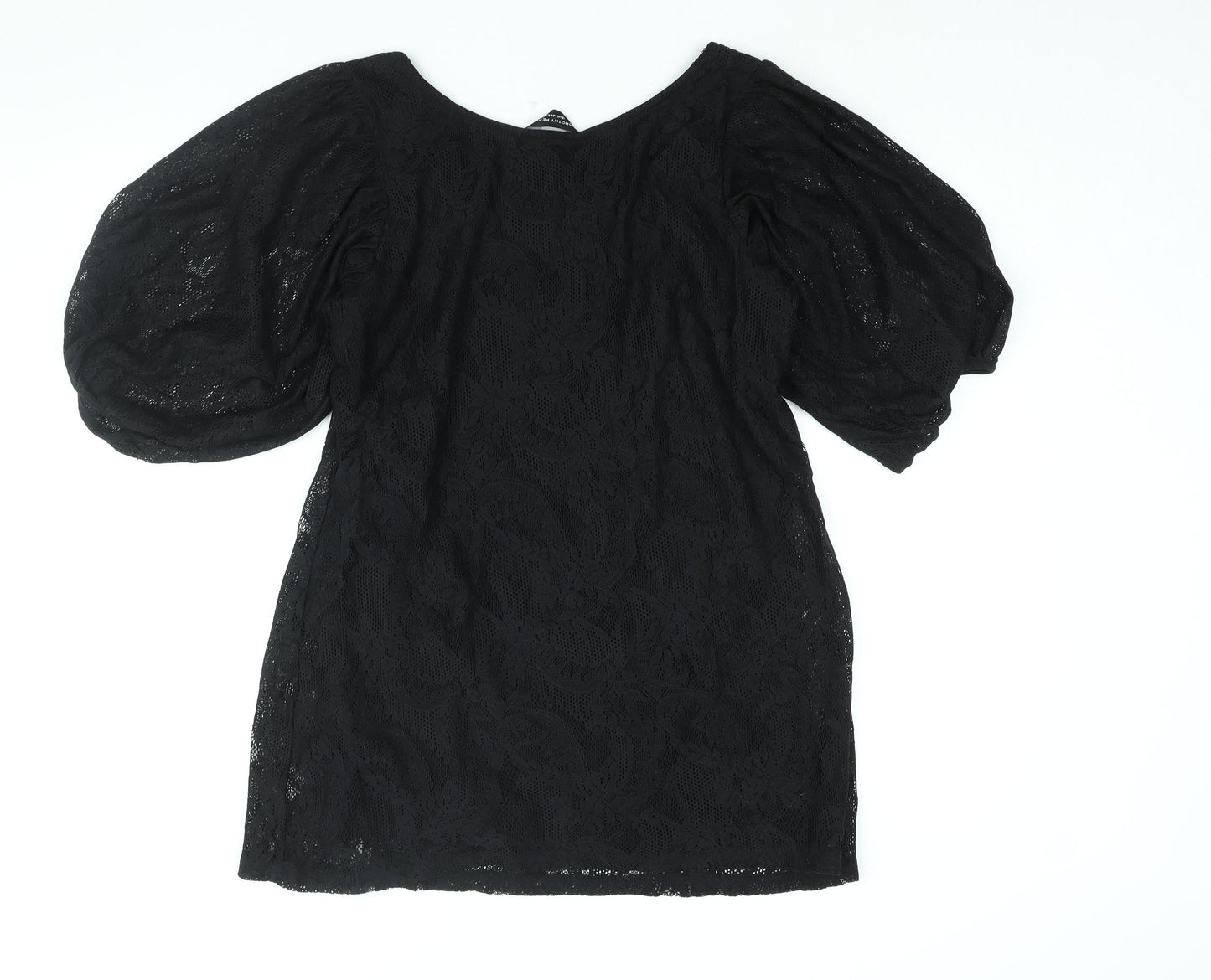 Dorothy Perkins Womens Black Polyester Mini Size 16 Round Neck Pullover