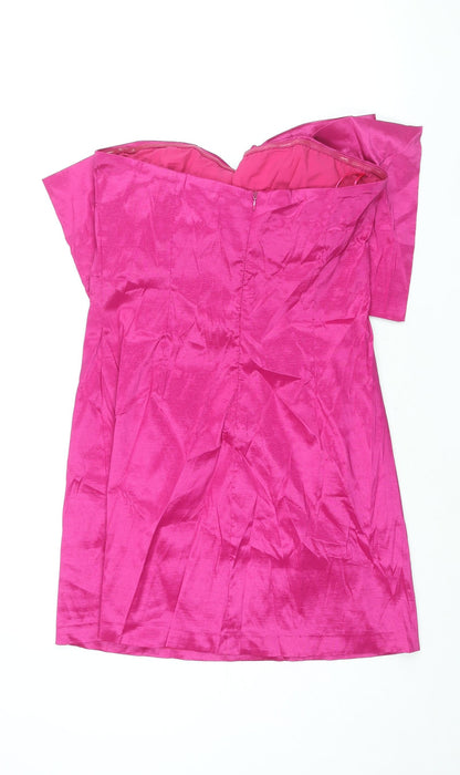 Oasis Womens Pink Polyester Mini Size 16 Sweetheart Zip - Bow