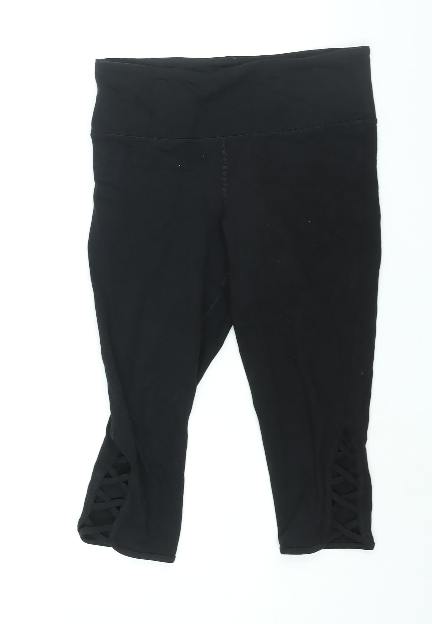 Womens UK Size L FOREVER 21  Capri Black Leggings