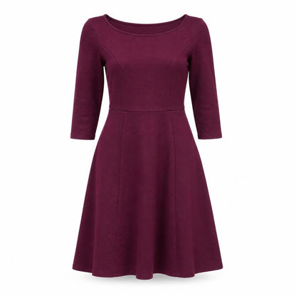 Monsoon Womens Purple Polyester Fit & Flare Size 8 Round Neck Zip